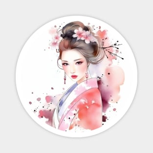 Geisha Japanese Traditional Clothing Magnet